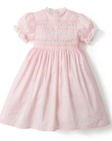 Delightful Baby Girls' Summer Lace Dress with Fun Bubble Sleeves and Exquisite Embroidery