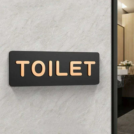 Sleek Acrylic Restroom Signs: Modern Directional Set for Men's and Women's Bathrooms