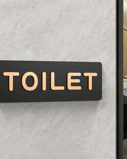 Sleek Acrylic Restroom Signs: Modern Directional Set for Men's and Women's Bathrooms
