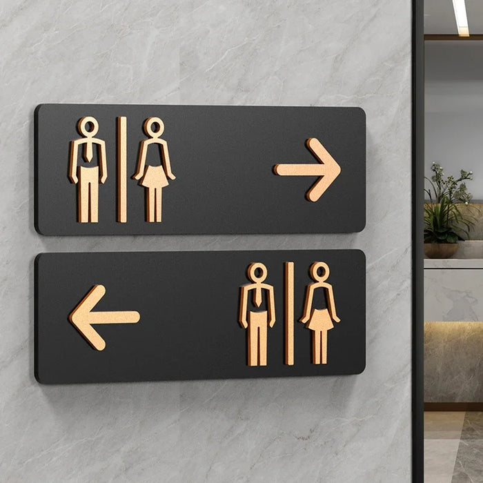 Elegant Acrylic Restroom Signs: Men and Women Bathroom Guide