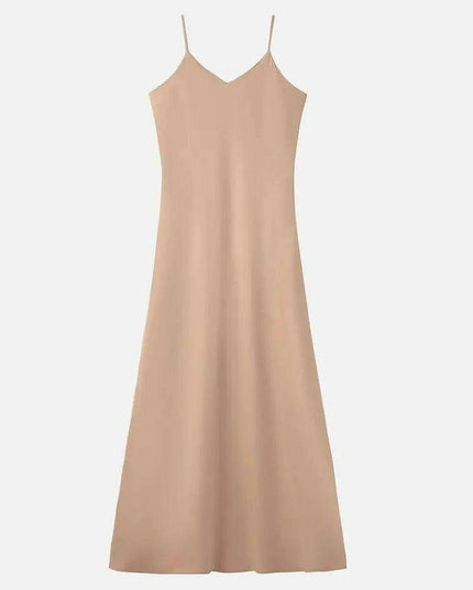 High-Stretch Ribbed Wrap Top & Matte Satin Maxi Dress Ensemble for Women