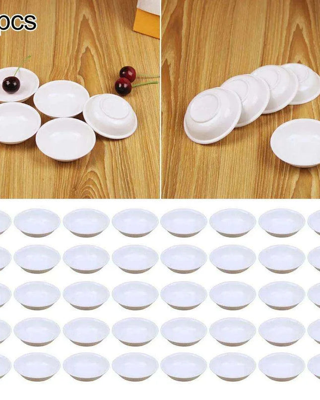 40-Piece Durable Plastic Sauce and Condiment Dish Set - Versatile Dipping Bowls
