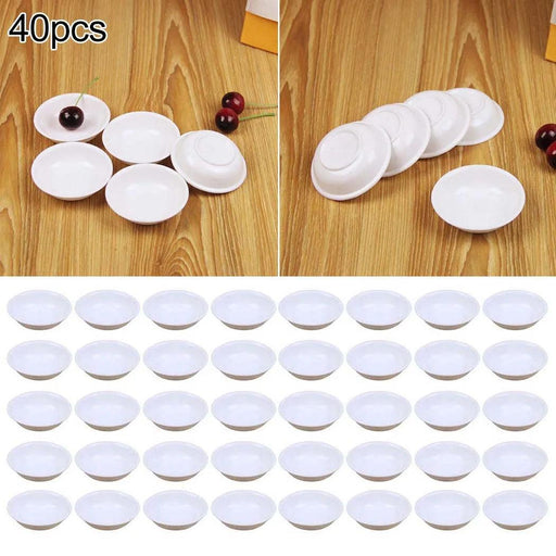 40-Piece Durable Plastic Sauce and Condiment Dish Set - Versatile Dipping Bowls