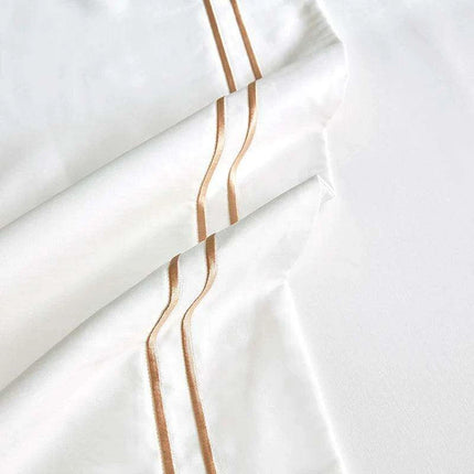 Elegant 1000TC Egyptian Cotton Silky Soft Embroidered Bedding Collection with Duvet Cover, Sheet, and Pillowcases