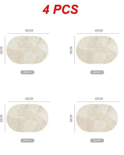 Sophisticated Oval Leather Dining Placemats Set with Heat Resistance and Non-Slip Design - Perfect for Every Meal