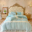 Blue / Queen Size 4pcs / Flat Bed Sheet