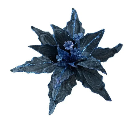 Artificial Glitter Christmas Flower Ornament, Assorted Styles & Colours
