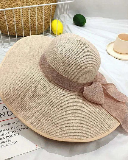Korean-Inspired Oversized Foldable Women's Sun Hat - Ultimate 15CM Brim for Summer Getaways