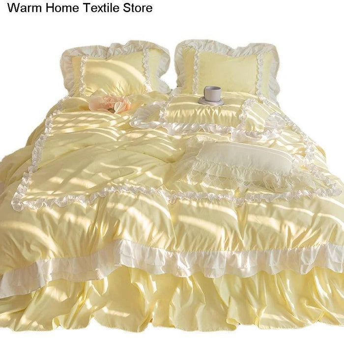 Sumptuous Korean-Style Washed Cotton Bedding Ensemble with Elegant Envelope Pillowcase Design
