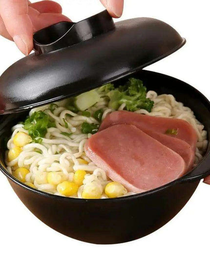 Eco-Friendly Wheat Straw Ramen Bowl with Lid - Versatile Kitchen Storage for Soups, Salads, and More