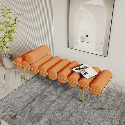 Treasure Home Modern Wrought Iron Shoe Bench Ottoman with Comfortable
