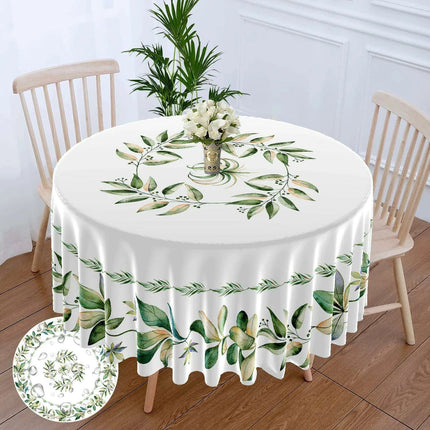 Chic 63-Inch Waterproof Dining Tablecloth: Wrinkle-Free Polyester Elegance