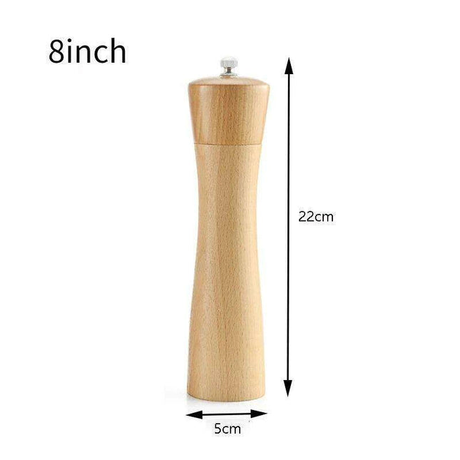 Elegant Solid Wood Adjustable Salt and Pepper Mill Set for Outdoor Dining