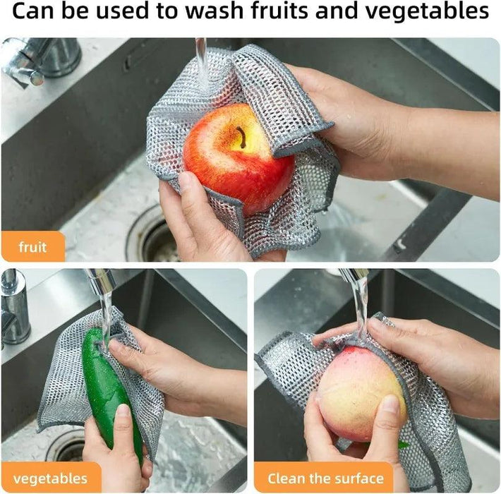 Dual-Function Steel Wire Cleaning Cloths for Ultimate Home and Kitchen Care