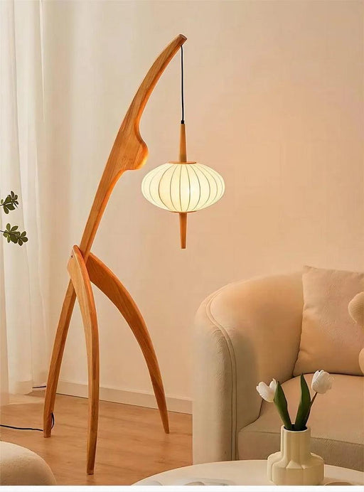Stylish Adjustable Walnut Wood Floor Lamp for Modern Interiors