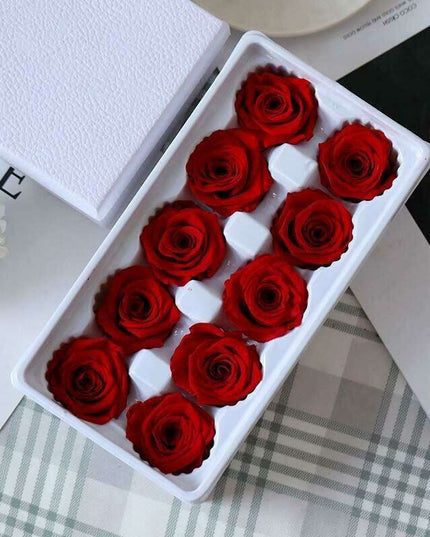 Eternal Blooms: Luxurious 10-Piece Preserved Rose Heads Collection