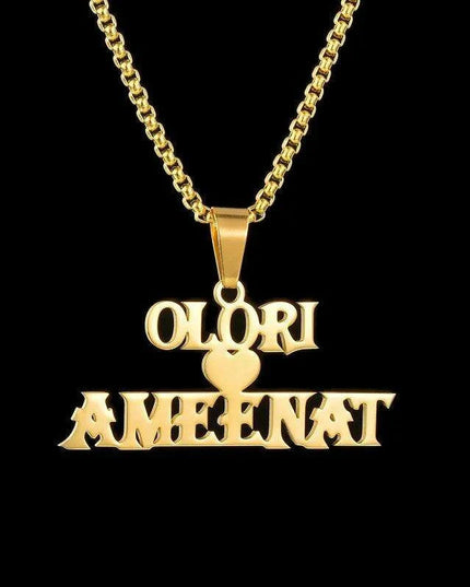 Personalized Unisex Stainless Steel Name Necklace with Chunky Chain