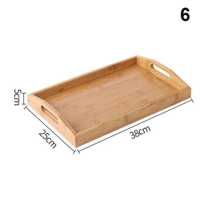 Sustainable Bamboo Rectangular Serving Tray for Tea, Fruits, and Desserts