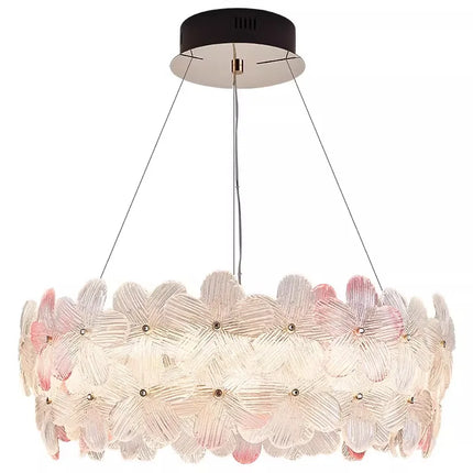 Flower Petal LED Glass Pendant Chandelier – 3-Colour Dimmable