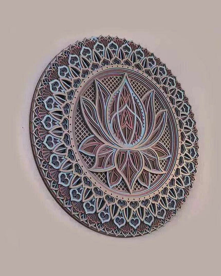 Elegant Bohemian Lotus Mandala Metal Wall Art for a Serene Home Atmosphere