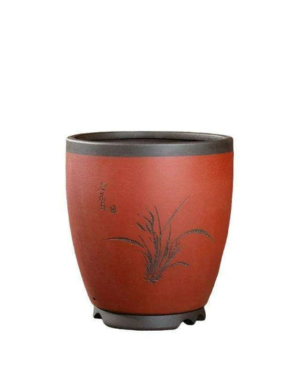 Elegant Purple Sand Bonsai Pot Set for Clivia Plants