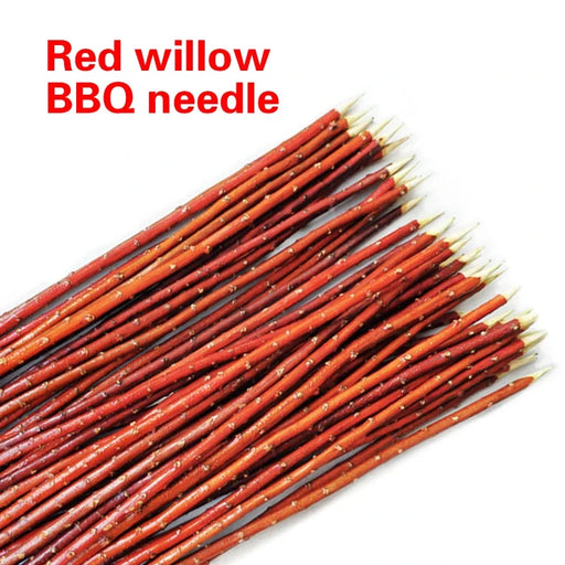 Premium Red Willow BBQ Skewers - Wooden Sticks for Outdoor Grilling Success
