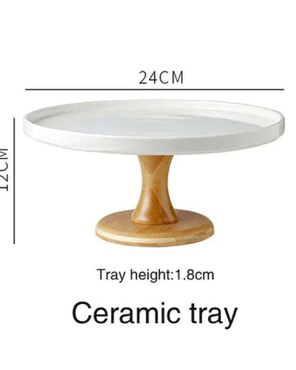 Elegant Nordic Wooden Dessert Stand with Elevated Fruit Display for Gourmet Events