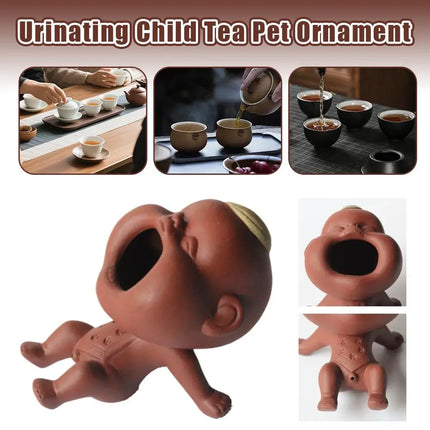 Cute Purple Sand Urine Boy Tea Pet Household Can Raise Tea Table Ornam