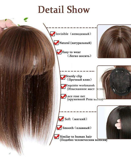 Bangs & Volume: Clip-In Hair Topper for Instant Transformation
