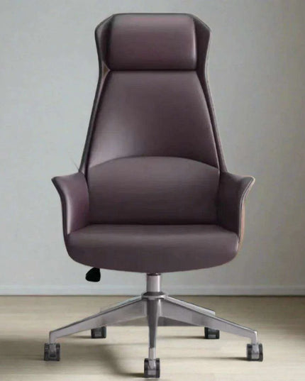 Luxury Nordic-Inspired Executive Leather Office Chair with Swivel and Recline