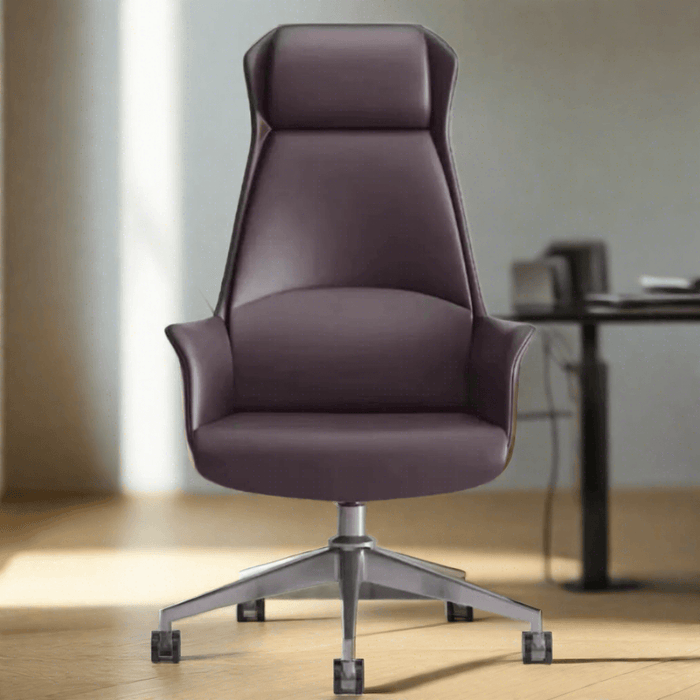 Luxury Leather Executive Chair with Swivel, Recline, and Nordic Style