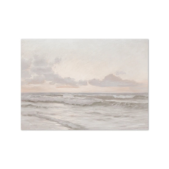 Tranquil Seaside Canvas - Vintage Coastal Beachscape Art Print