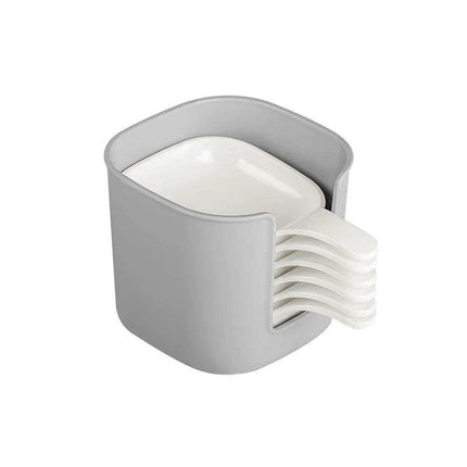 Elegant 7-Piece White Seasoning Dish Set with Organizing Box for Stylish Dining