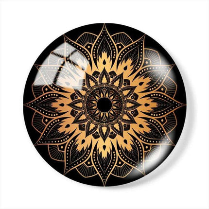 Luxurious Golden Glass Cabochon Set - 10 Pieces for Stunning Jewelry Creations