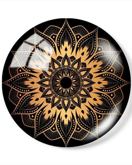 Luxurious Golden Glass Cabochon Set - 10 Pieces for Stunning Jewelry Creations