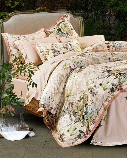 Elegant European Vintage Floral Jacquard Cotton Bedding Set for Weddings with Duvet Cover and Sheet Choices