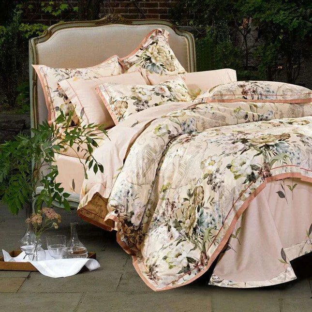 Elegant European Vintage Floral Jacquard Cotton Bedding Set for Weddings with Duvet Cover and Sheet Choices