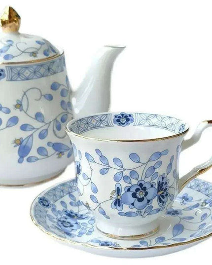 Charming Blue and White Japanese Porcelain Tea and Coffee Set