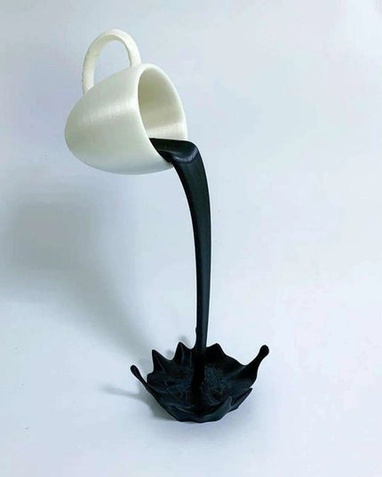 Whimsical Floating Coffee Cup Art - Enchanting Home Décor Piece