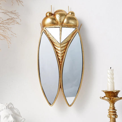 Romantic Party Golden Cicada Mirror Surface Insect Pendant Wall Decor