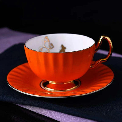 Elegant Heritage: Exquisite Bone China Tea and Coffee Set with 24K Gold Accents