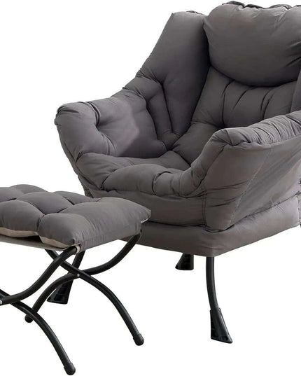 Elegant Lounge Chair Ensemble with Ottoman and Storage Compartment
