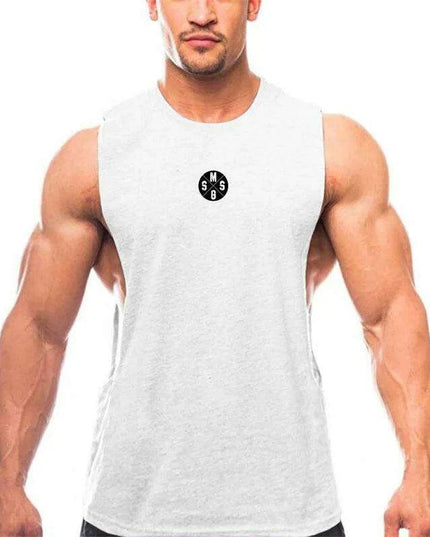 Bodybuilding Muscle Vest for Men - 3D Printed Workout Tank Top with Low Cut Armholes