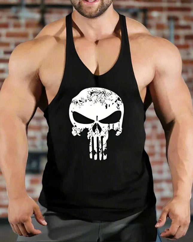 Men's Y-Back Sleeveless Gym Tank - Essential Workout Vest for Bodybuilders and Lifters