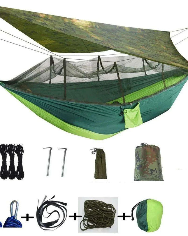 Ultimate Adventure Hammock: Weatherproof with Mosquito Net and Canopy Protection