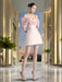 A-line Summer Mini Dress with Shawl & Zipper for Women's Evening