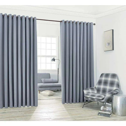Oversized Grey Room Divider Curtains - 108" x 108" Set with Convenient Tie-Backs