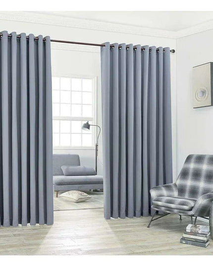 Oversized Grey Room Divider Curtains - 108" x 108" Set with Convenient Tie-Backs