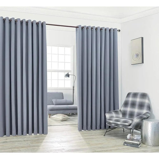 Oversized Grey Room Divider Curtains - 108" x 108" Set with Convenient Tie-Backs