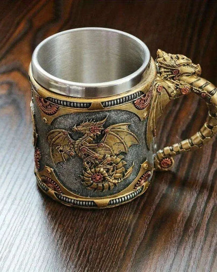 Steampunk Dragon Adventure Stainless Steel Mug - Exceptional Father's Day Present